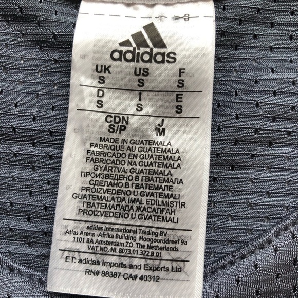 Adidas Men’s Size S Tech-Fit Hyped Football Mesh Shirt Gray/White Jersey Elastic - Picture 4 of 16